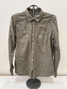 Carhartt Shirt XL Brown Workwear Button Up Long Sleeve Rugged Cotton
